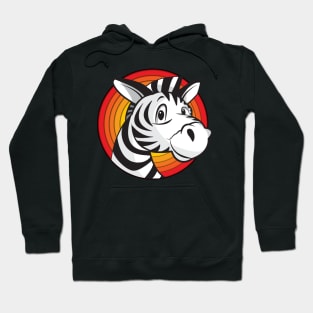 Zebra looking out of a sunset circle Hoodie